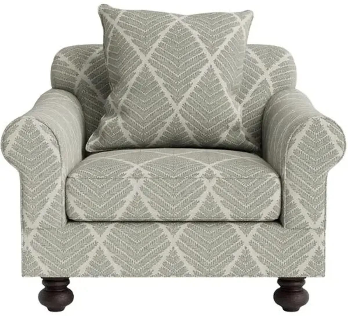 Marth Stewart Logan Chair - Bedford Jacquard - Handcrafted - Green