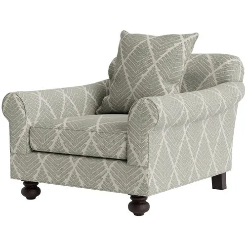 Marth Stewart Logan Chair - Bedford Jacquard - Handcrafted - Green