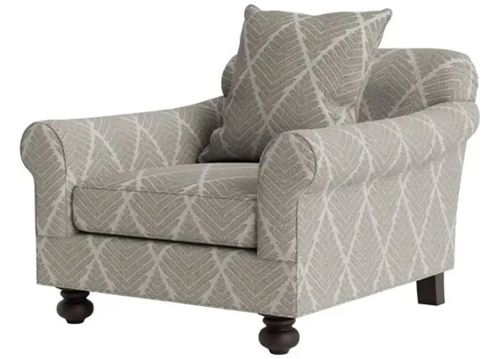 Marth Stewart Logan Chair - Bedford Jacquard - Handcrafted - Gray