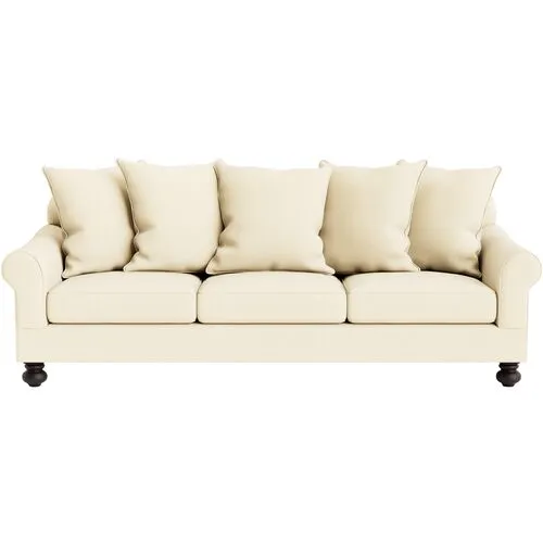 Marth Stewart Logan Sofa - Lily Pond Linen Weave - Handcrafted