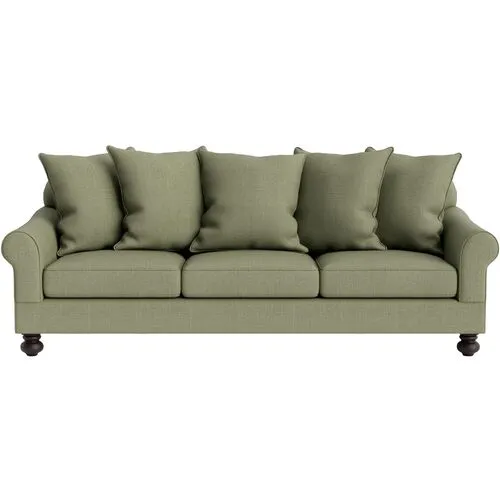 Marth Stewart Logan Sofa - Lily Pond Linen Weave - Handcrafted