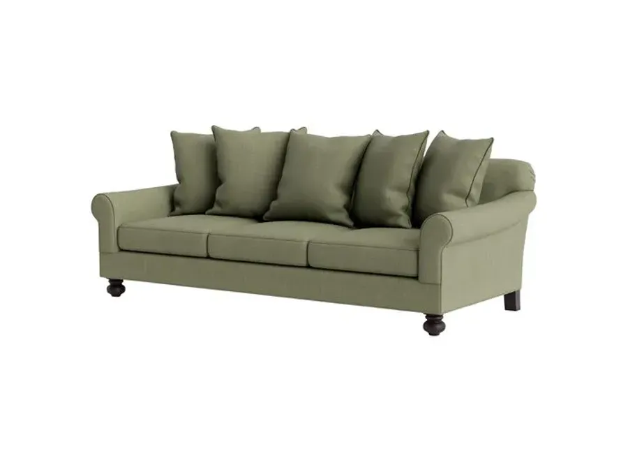 Marth Stewart Logan Sofa - Lily Pond Linen Weave - Handcrafted