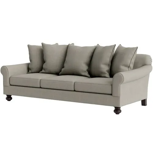 Marth Stewart Logan Sofa - Lily Pond Linen Weave - Handcrafted