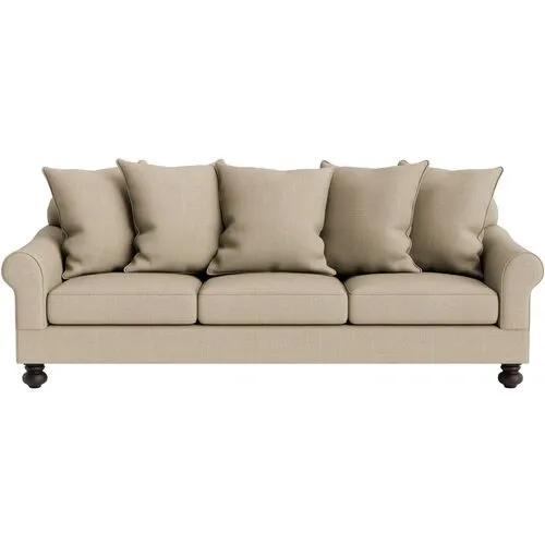 Marth Stewart Logan Sofa - Lily Pond Linen Weave - Handcrafted