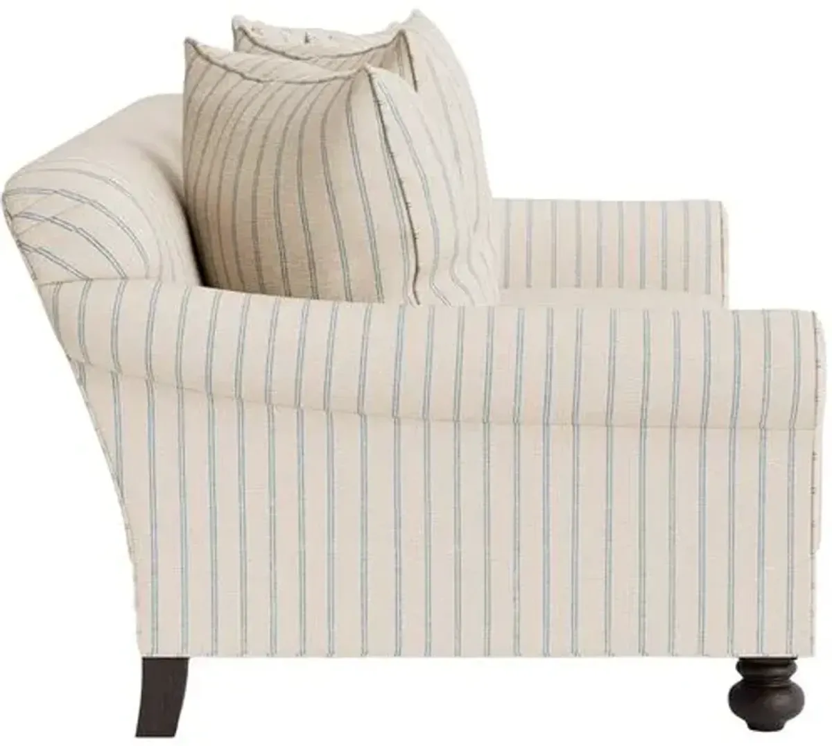 Marth Stewart Logan Sofa - Lily Pond Linen Weave Stripe - Handcrafted