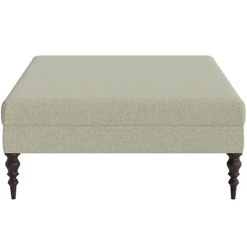 Marth Stewart Renwick Ottoman - Perry Street Boucle - Handcrafted - Green