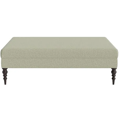 Marth Stewart Renwick Ottoman - Perry Street Boucle - Handcrafted - Green