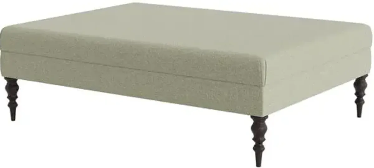 Marth Stewart Renwick Ottoman - Perry Street Boucle - Handcrafted - Green