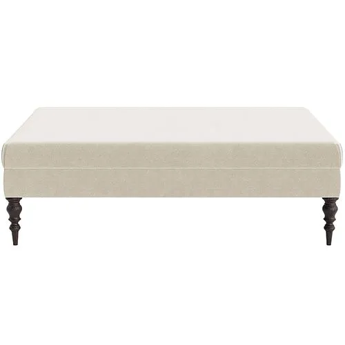 Marth Stewart Renwick Ottoman - Perry Street Velvet - Handcrafted - Beige