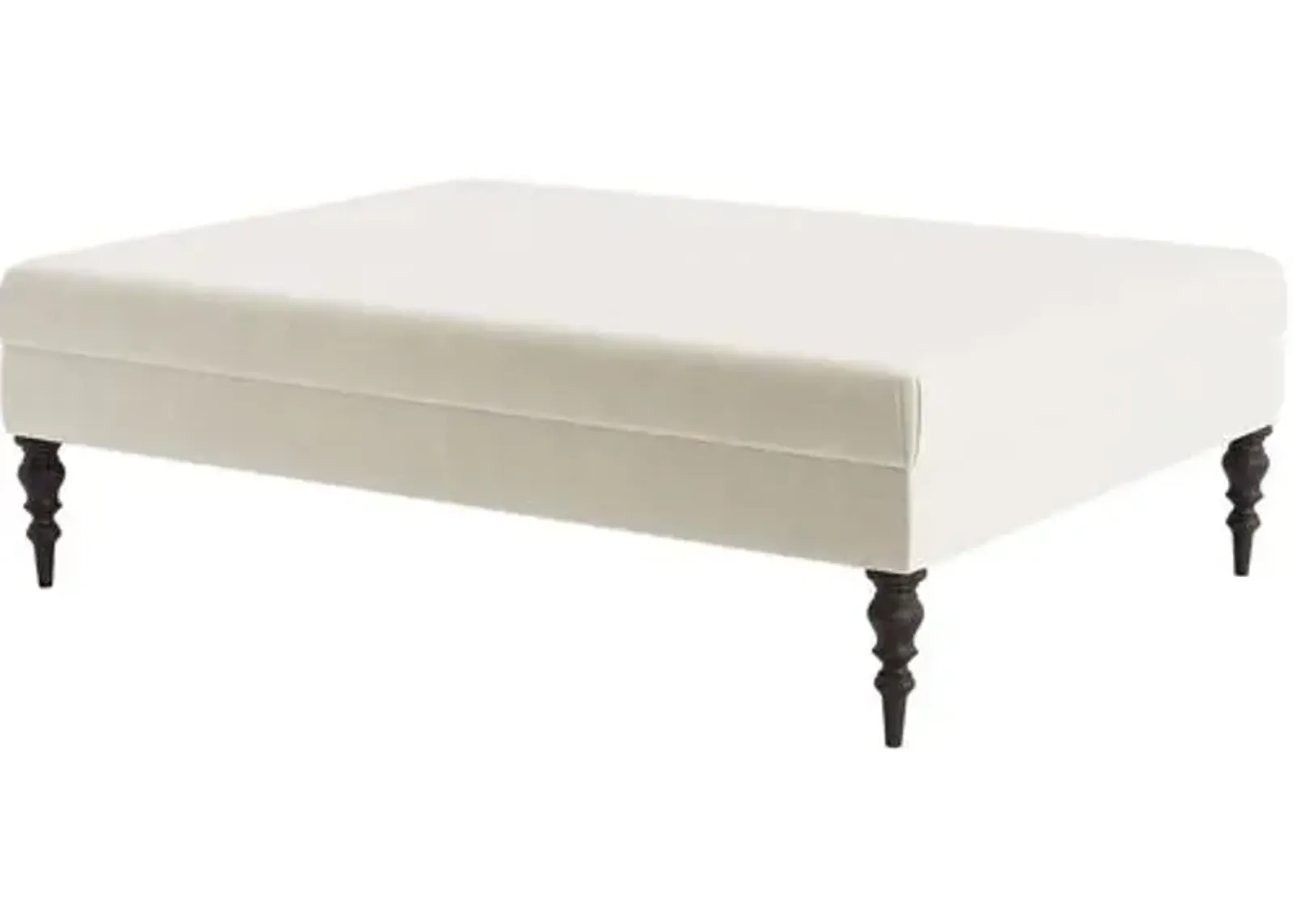 Marth Stewart Renwick Ottoman - Perry Street Velvet - Handcrafted - Beige