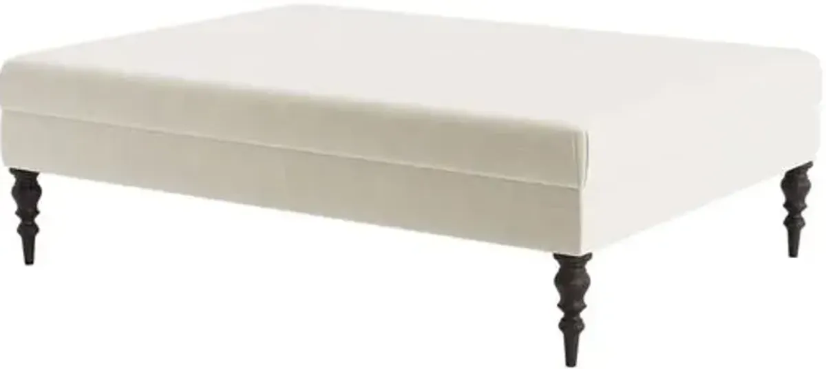 Marth Stewart Renwick Ottoman - Perry Street Velvet - Handcrafted - Beige