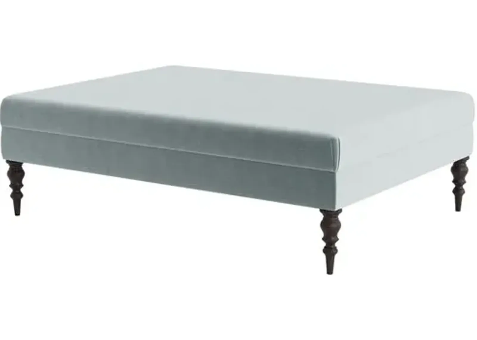 Marth Stewart Renwick Ottoman - Perry Street Velvet - Handcrafted - Blue