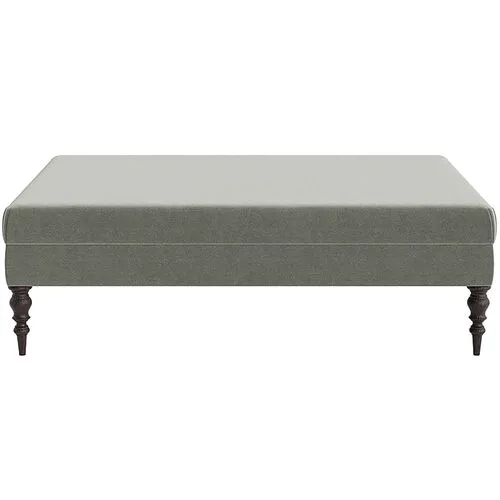 Marth Stewart Renwick Ottoman - Perry Street Velvet - Handcrafted - Green