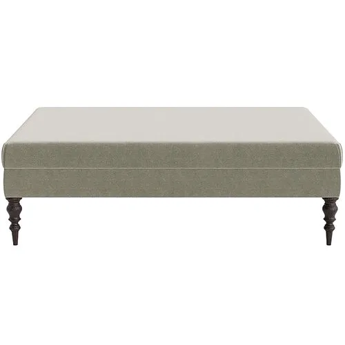 Marth Stewart Renwick Ottoman - Perry Street Velvet - Handcrafted - Gray