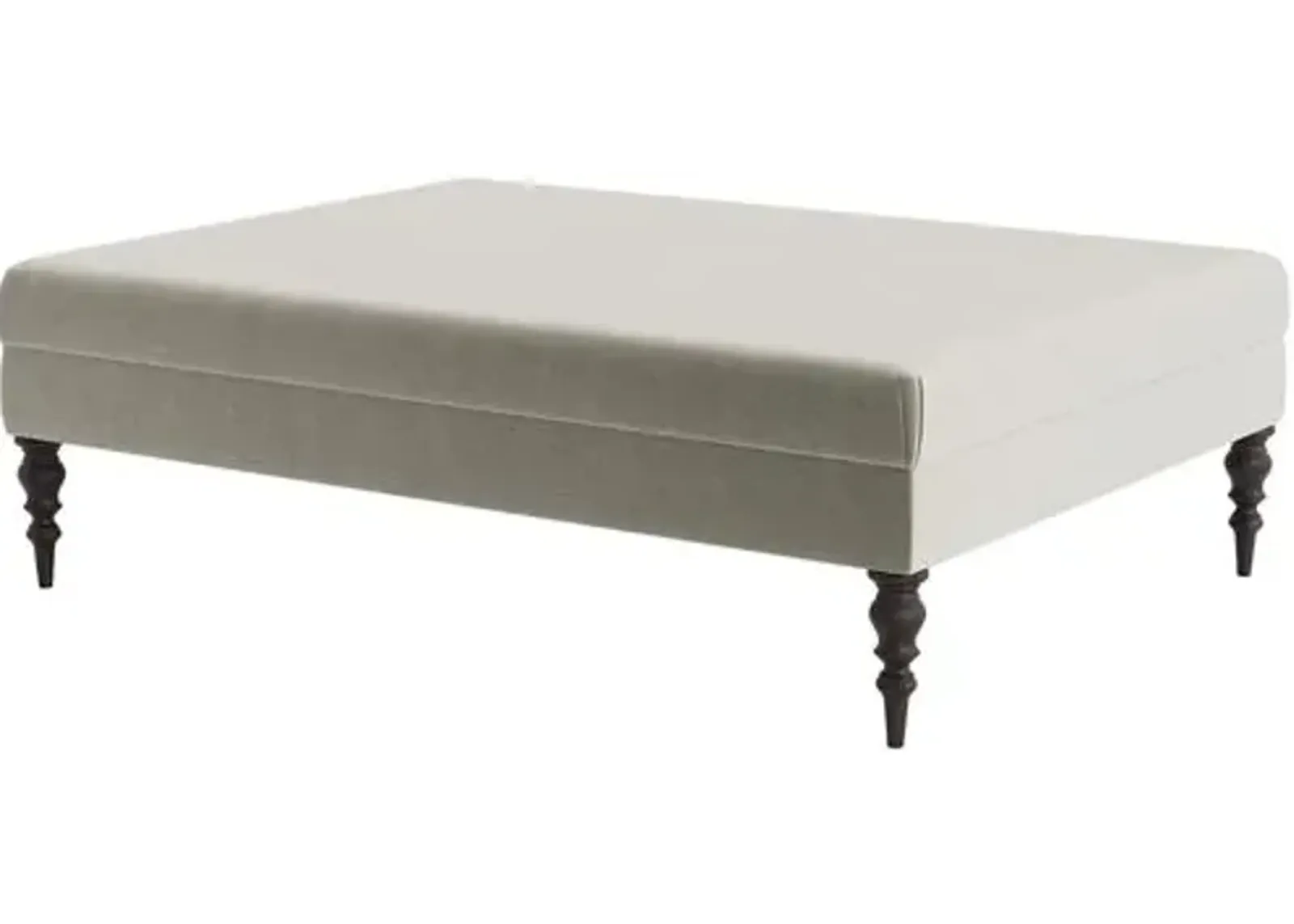 Marth Stewart Renwick Ottoman - Perry Street Velvet - Handcrafted - Gray