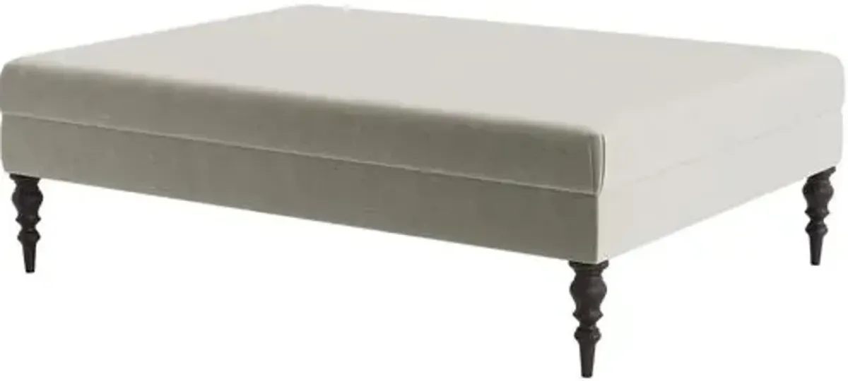 Marth Stewart Renwick Ottoman - Perry Street Velvet - Handcrafted - Gray