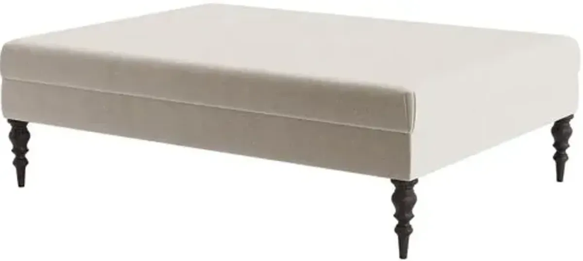 Marth Stewart Renwick Ottoman - Perry Street Velvet - Handcrafted - Brown