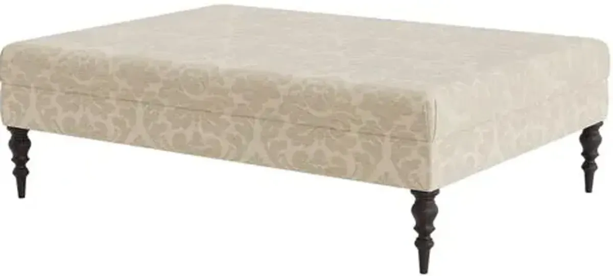 Marth Stewart Renwick Ottoman - Skylands Damask - Handcrafted - Brown