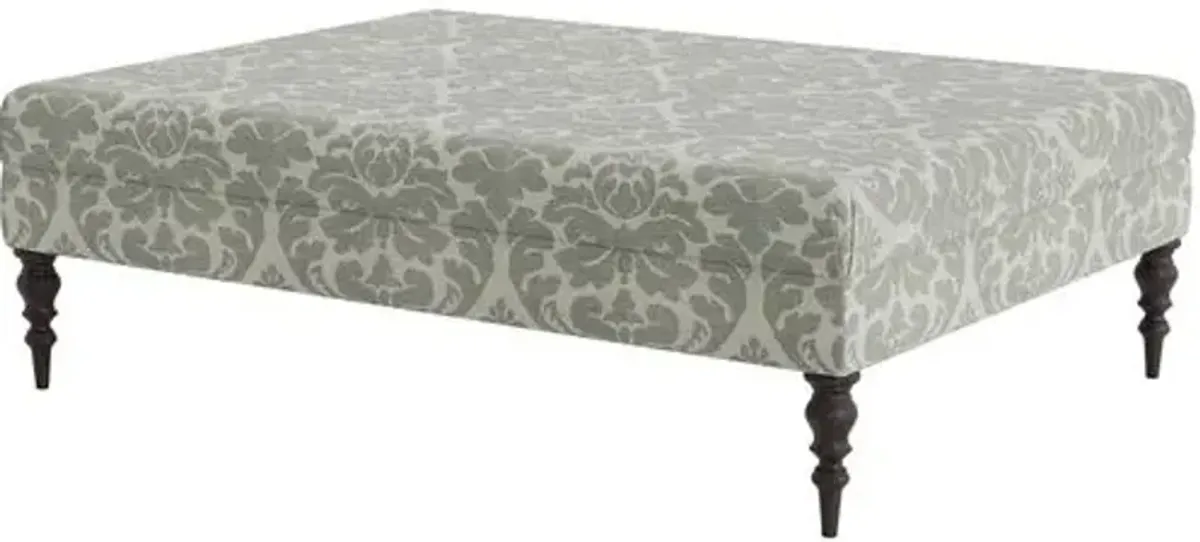 Marth Stewart Renwick Ottoman - Skylands Damask - Handcrafted - Green