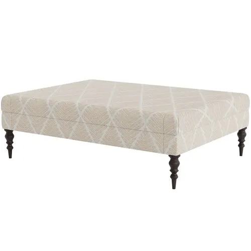 Marth Stewart Renwick Ottoman - Bedford Jacquard - Handcrafted - Brown