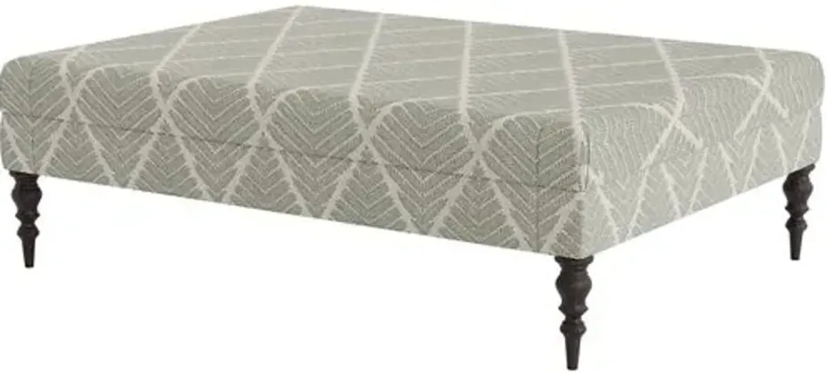 Marth Stewart Renwick Ottoman - Bedford Jacquard - Handcrafted - Green