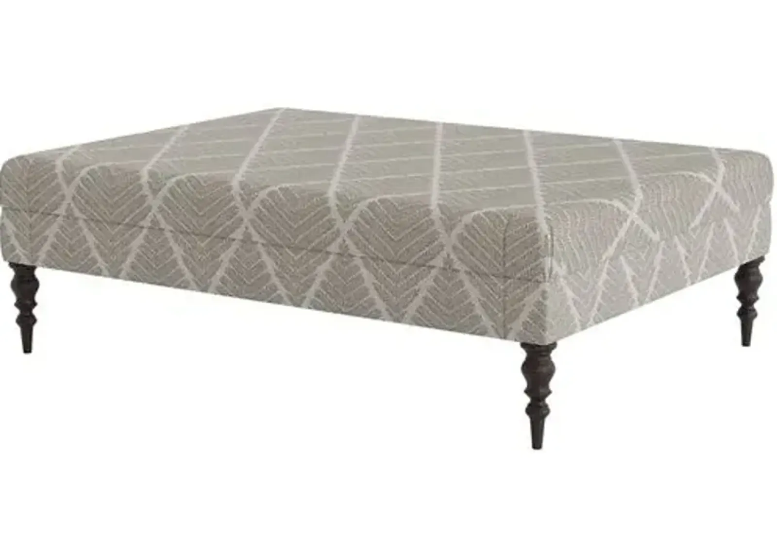 Marth Stewart Renwick Ottoman - Bedford Jacquard - Handcrafted - Gray