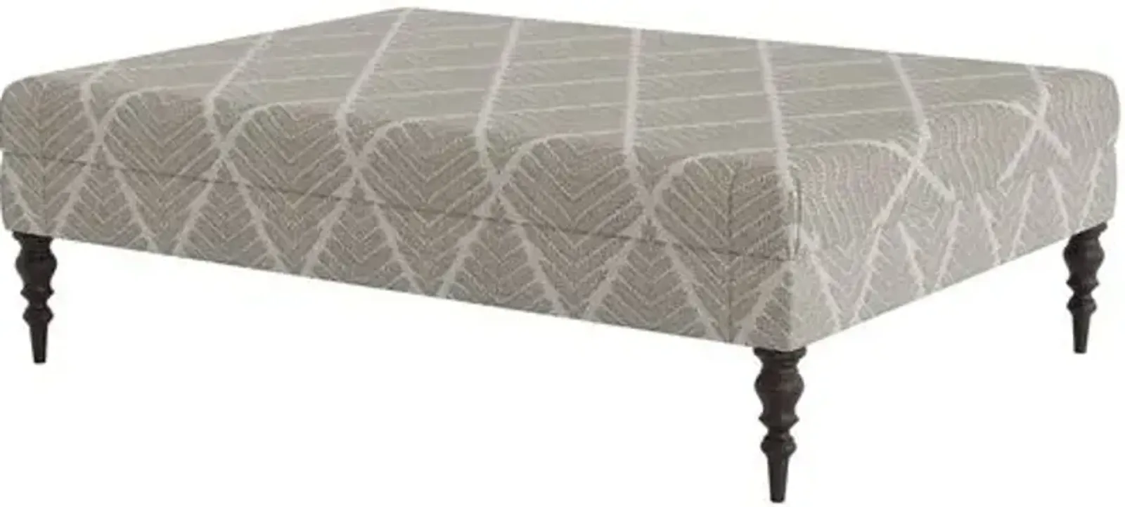 Marth Stewart Renwick Ottoman - Bedford Jacquard - Handcrafted - Gray