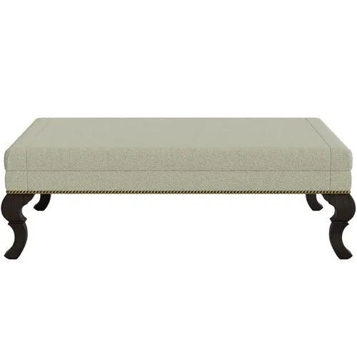 Marth Stewart Wallace Ottoman - Perry Street Boucle - Handcrafted - Green