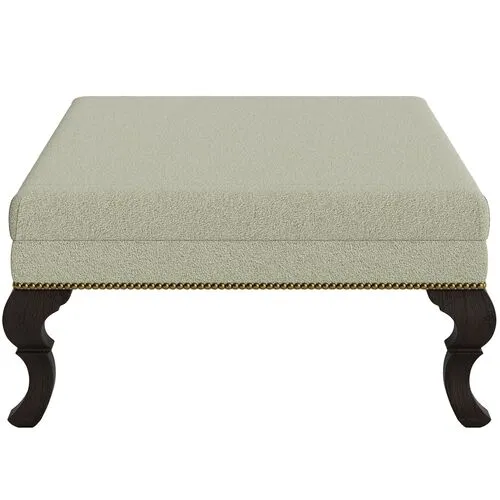 Marth Stewart Wallace Ottoman - Perry Street Boucle - Handcrafted - Green