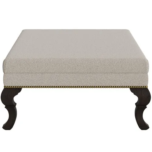 Marth Stewart Wallace Ottoman - Perry Street Boucle - Handcrafted - Gray