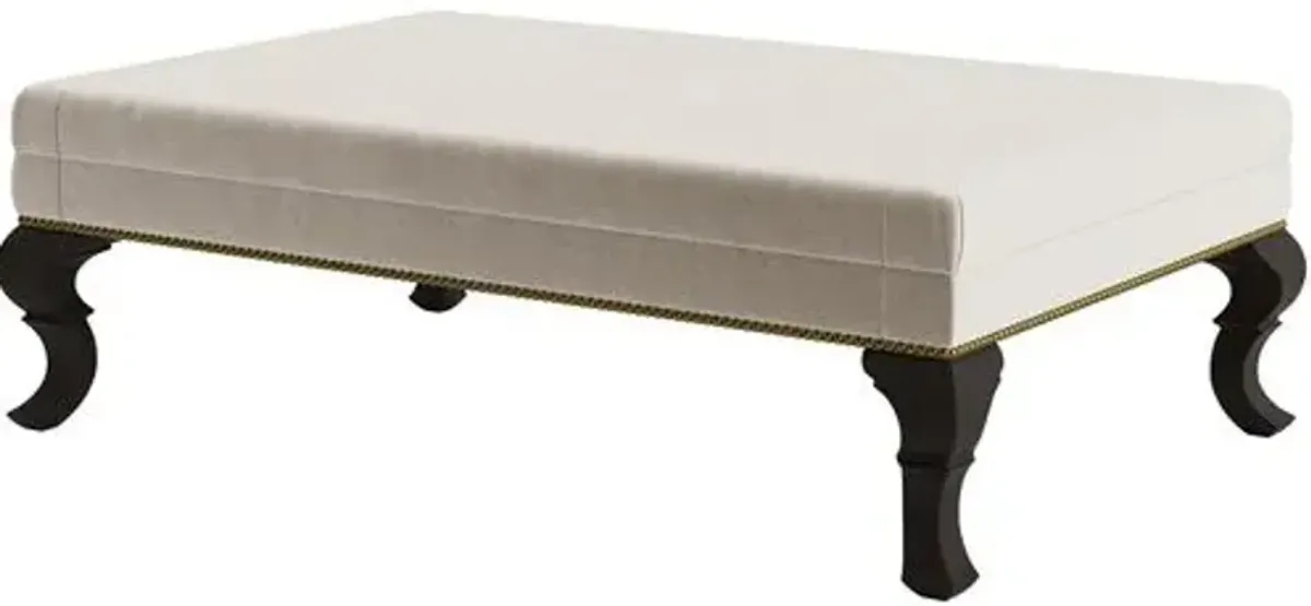 Marth Stewart Wallace Ottoman - Perry Street Velvet - Handcrafted - Brown