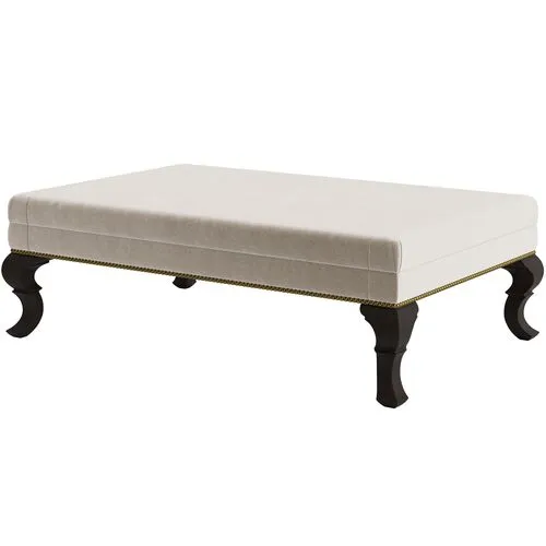 Marth Stewart Wallace Ottoman - Perry Street Velvet - Handcrafted - Brown