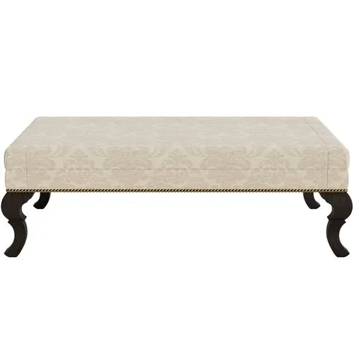 Marth Stewart Wallace Ottoman - Skylands Damask - Handcrafted - Brown