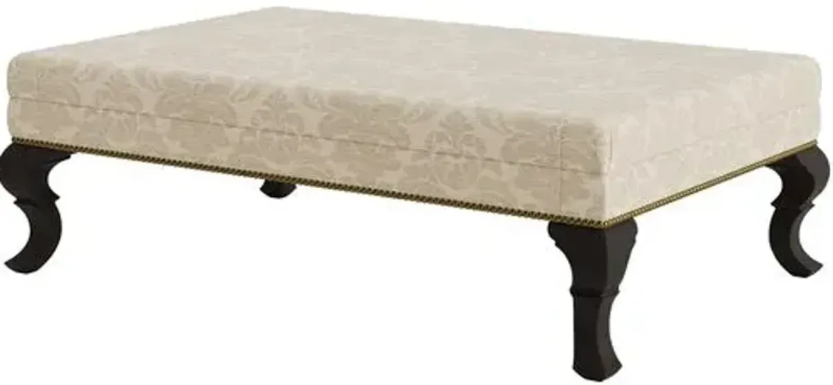 Marth Stewart Wallace Ottoman - Skylands Damask - Handcrafted - Brown