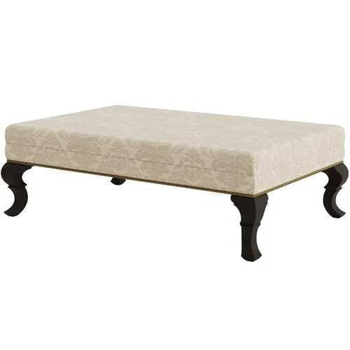 Marth Stewart Wallace Ottoman - Skylands Damask - Handcrafted - Brown