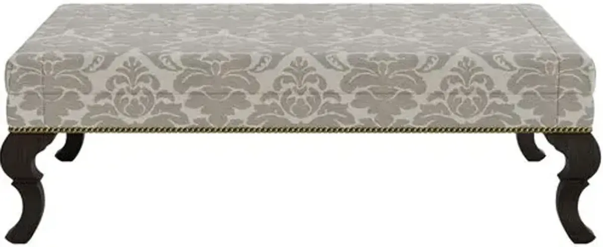 Marth Stewart Wallace Ottoman - Skylands Damask - Handcrafted - Gray