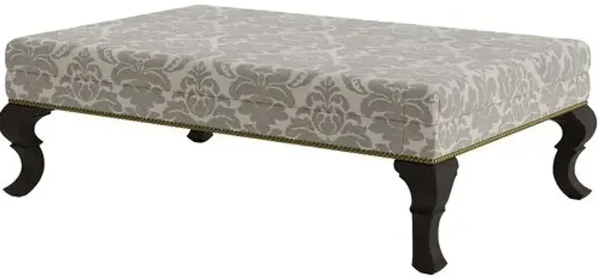 Marth Stewart Wallace Ottoman - Skylands Damask - Handcrafted - Gray