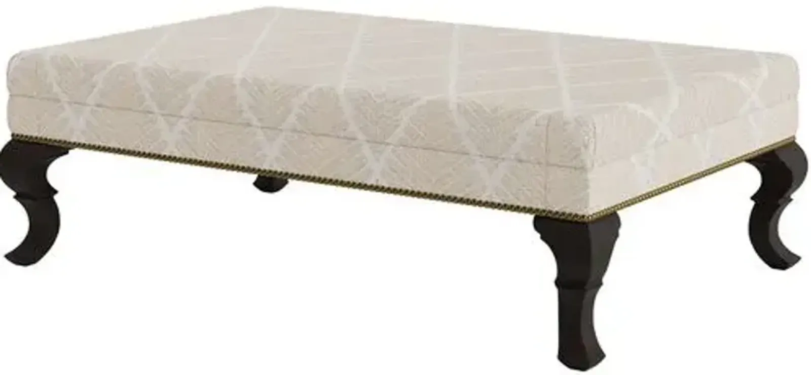 Marth Stewart Wallace Ottoman - Bedford Jacquard - Handcrafted - Brown