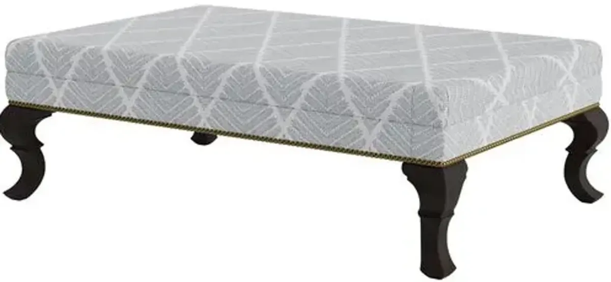 Marth Stewart Wallace Ottoman - Bedford Jacquard - Handcrafted - Blue