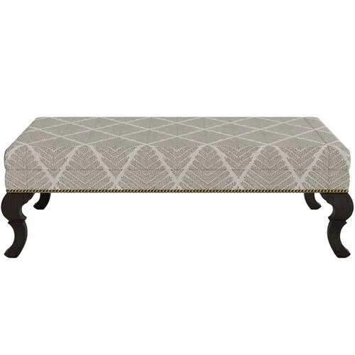 Marth Stewart Wallace Ottoman - Bedford Jacquard - Handcrafted - Gray