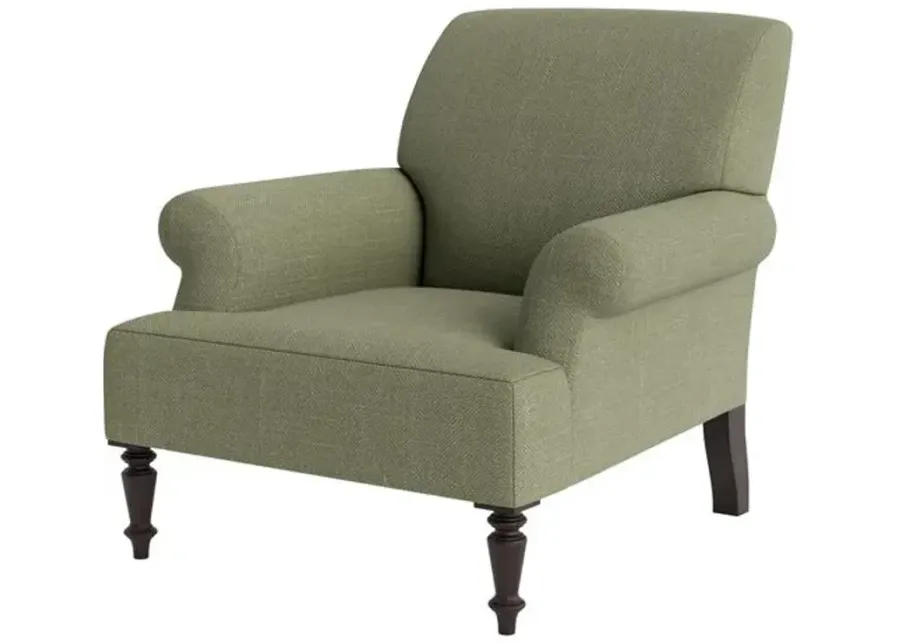 Marth Stewart Grady Chair - Lily Pond Linen Weave - Handcrafted - Green