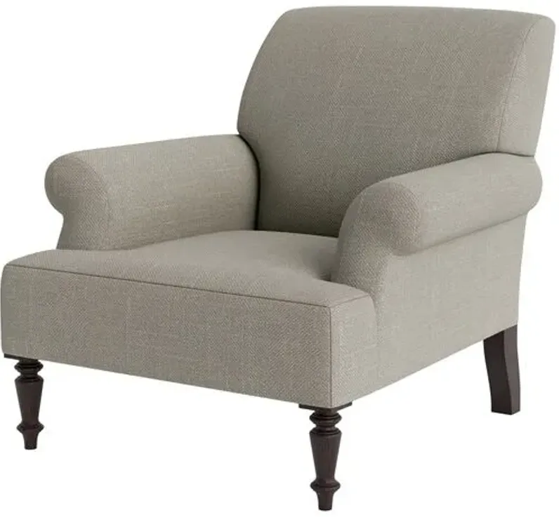 Marth Stewart Grady Chair - Lily Pond Linen Weave - Handcrafted - Gray