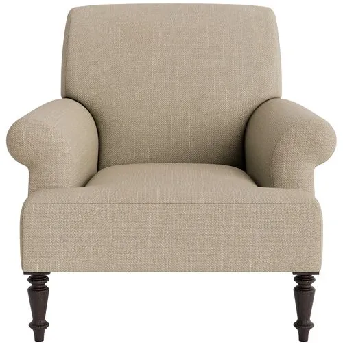 Marth Stewart Grady Chair - Lily Pond Linen Weave - Handcrafted - Brown