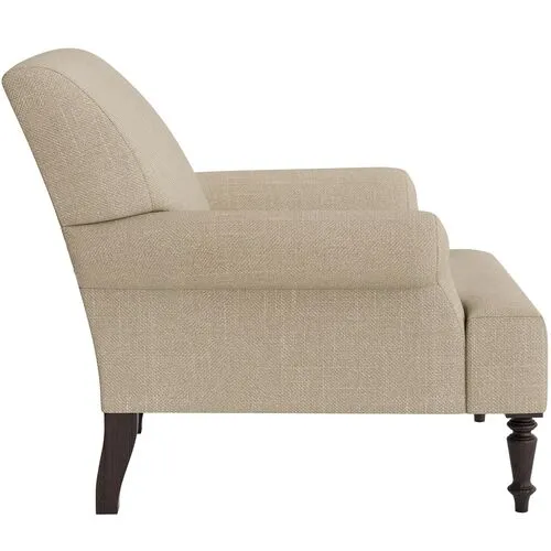 Marth Stewart Grady Chair - Lily Pond Linen Weave - Handcrafted - Brown