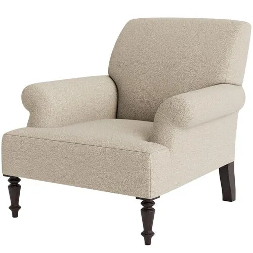 Marth Stewart Grady Chair - Perry Street Boucle - Handcrafted - Brown