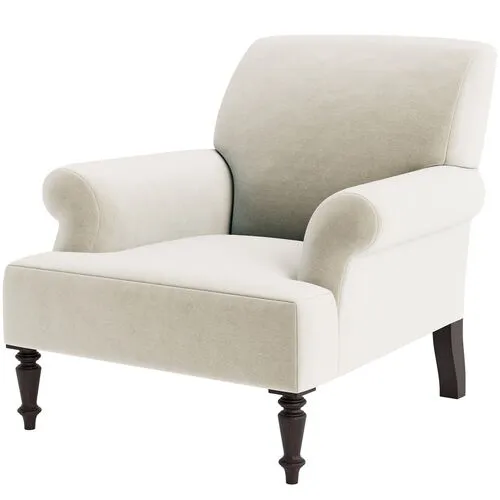 Marth Stewart Grady Chair - Perry Street Velvet - Handcrafted - Beige