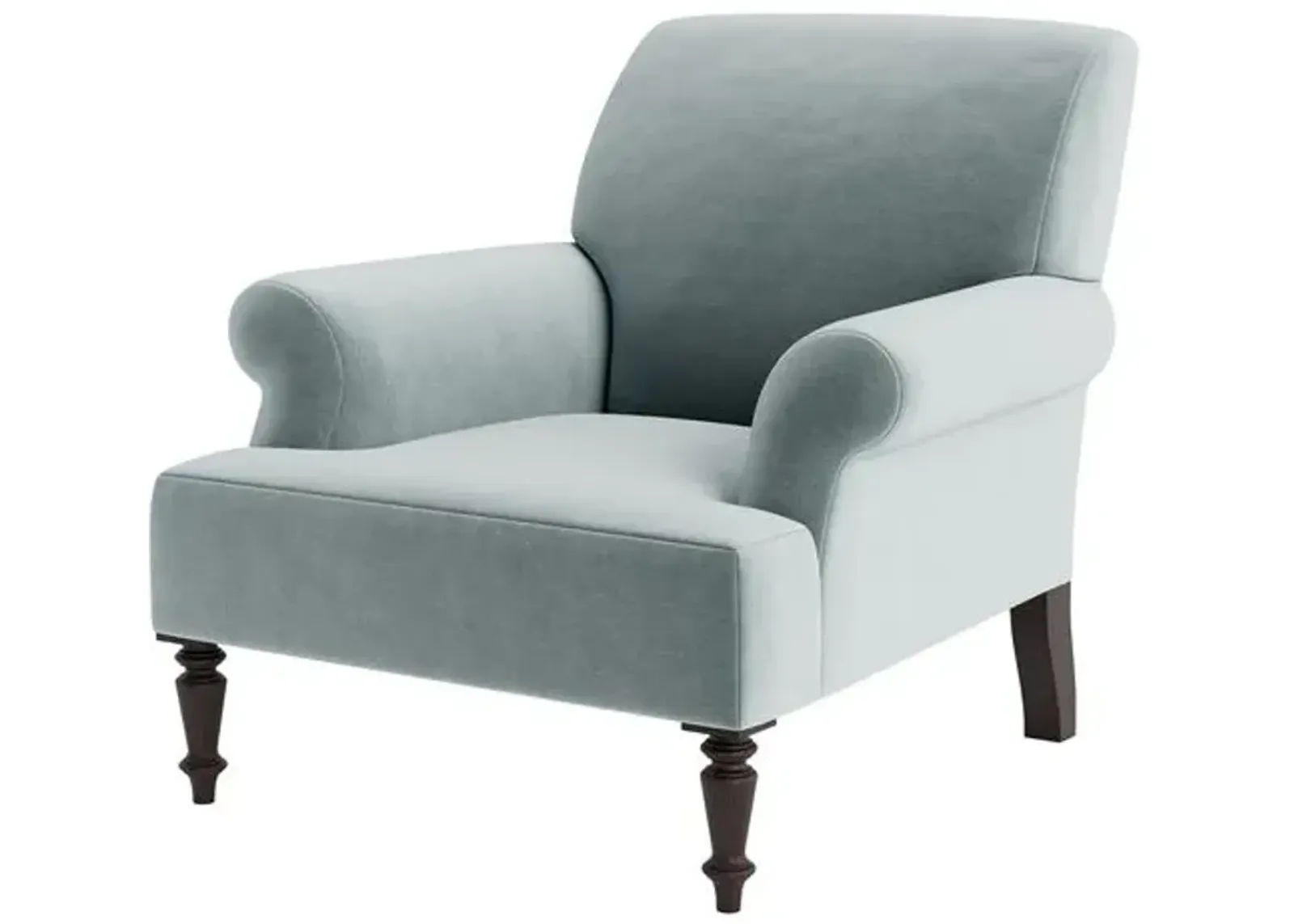 Marth Stewart Grady Chair - Perry Street Velvet - Handcrafted - Blue