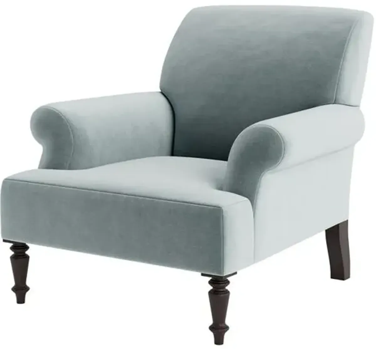 Marth Stewart Grady Chair - Perry Street Velvet - Handcrafted - Blue