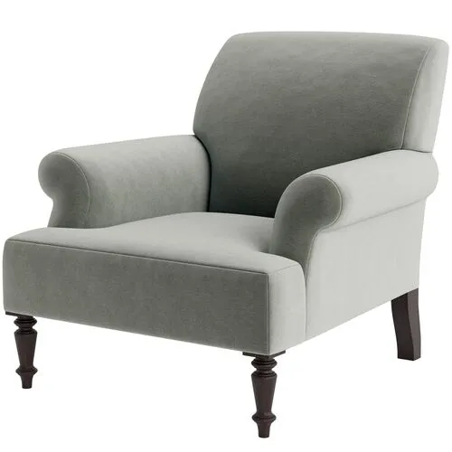 Marth Stewart Grady Chair - Perry Street Velvet - Handcrafted - Green