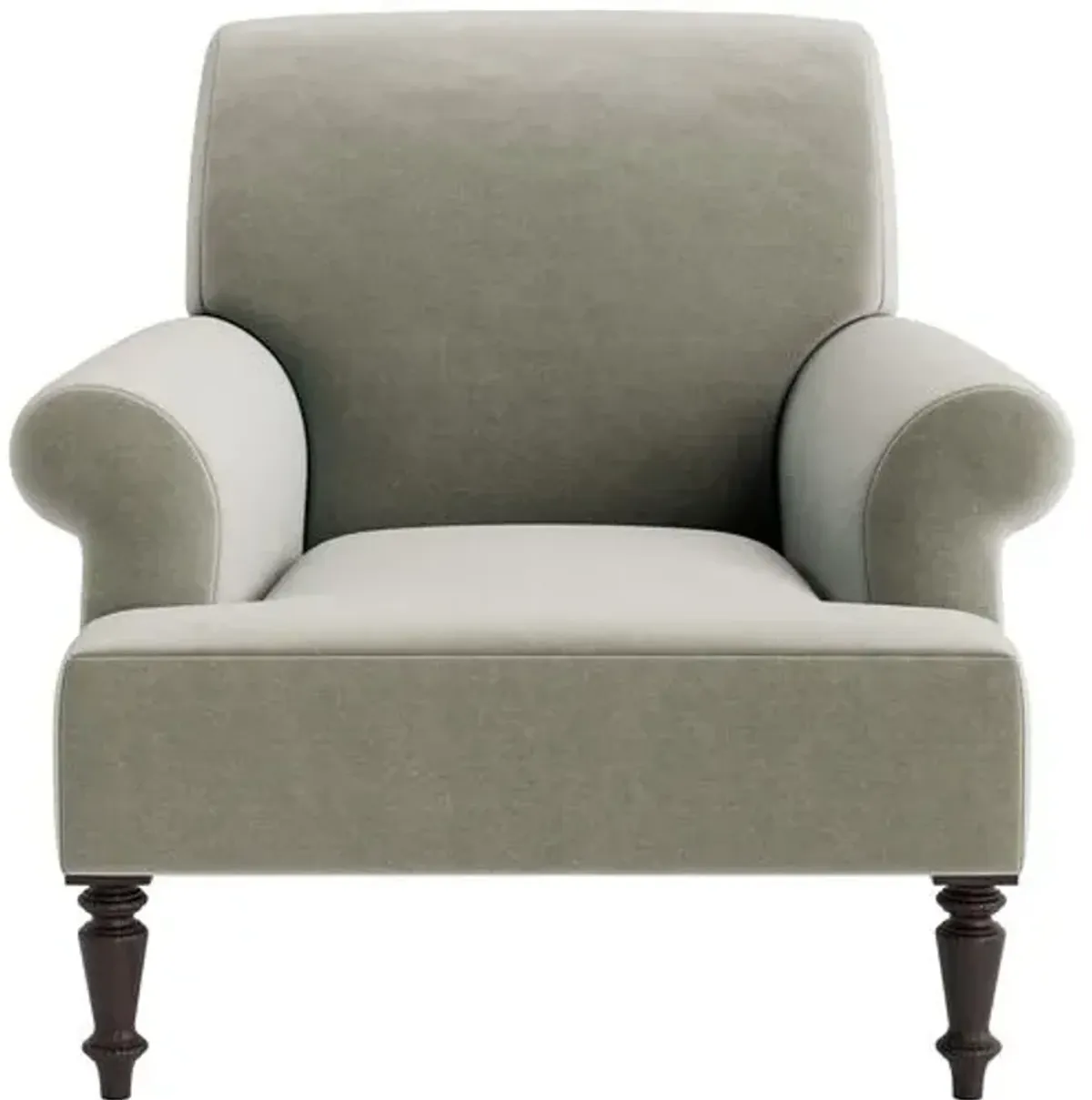 Marth Stewart Grady Chair - Perry Street Velvet - Handcrafted - Gray